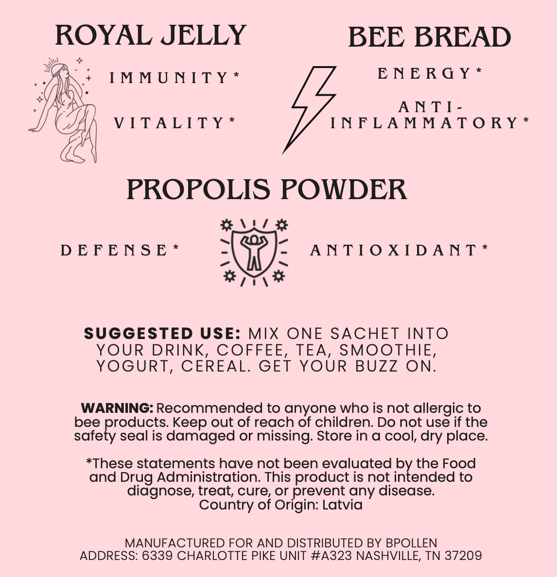 BOOBEE by BPOLLEN (Bee Bread, Propolis, Royal Jelly Powder)